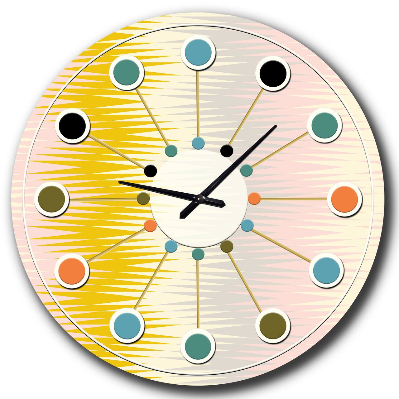 Designart 'Retro Abstract Design Iv Mid-Century Modern Wall Clock